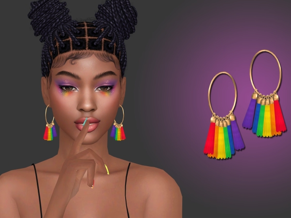 Pride tassel hoop earrings