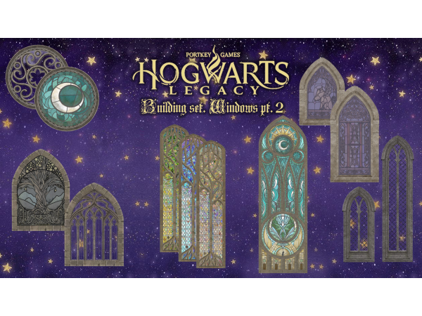 Alpha Hogwarts Legacy conversion Building windows pt 2 by remysa_meow - The Sims 4 Custom Content