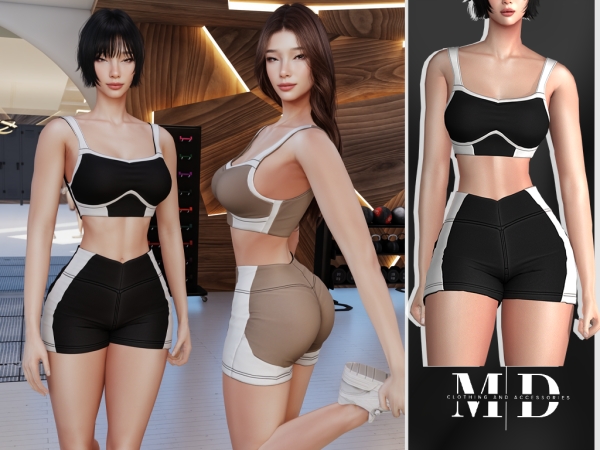 Alpha Alice two tone sports set - The Sims 4 Custom Content