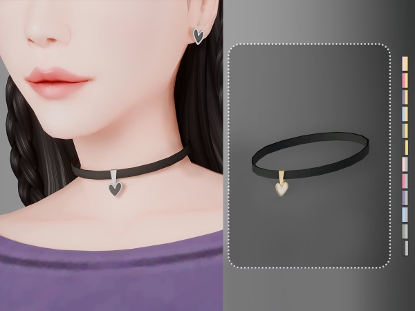 Maxis Match Lia heart choker - The Sims 4 Custom Content