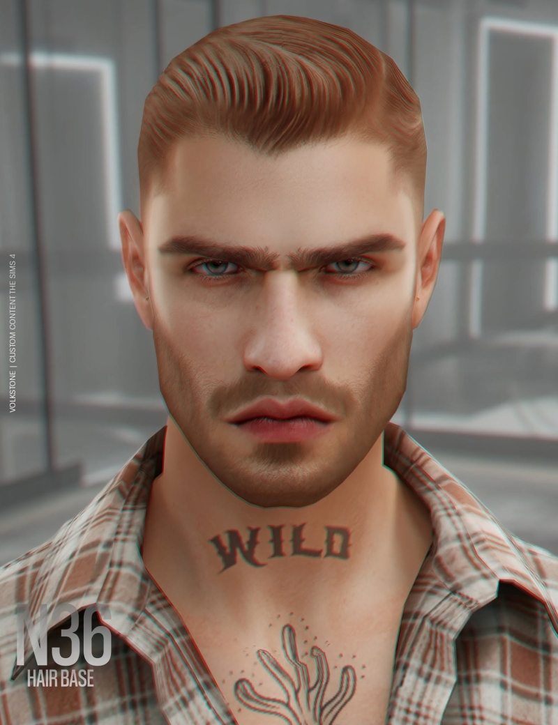Alpha HAIR BASE N36 (FREE) by volkstonesims - The Sims 4 Custom Content