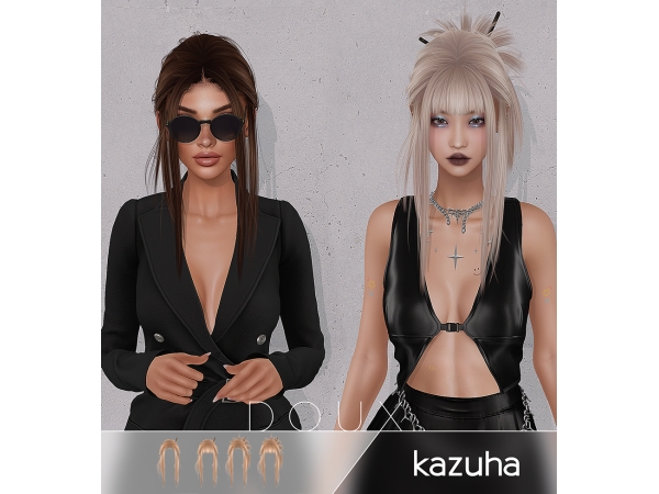 Alpha DOUX Kazuha Hairstyle - The Sims 4 Custom Content