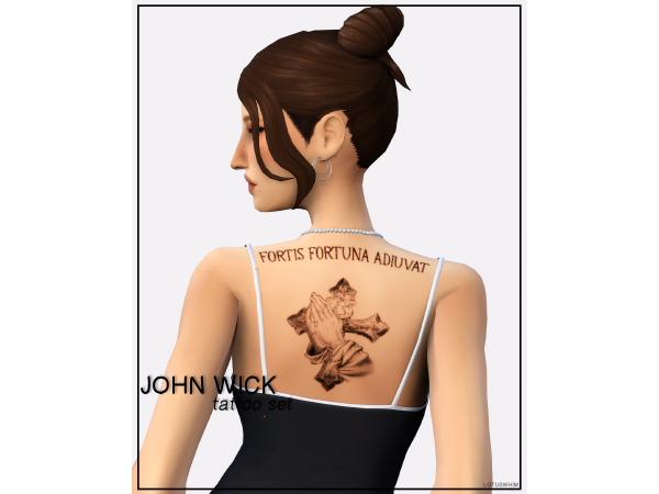 Mix John Wick Tattoo Set - The Sims 4 Custom Content