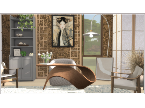 Mix Sandstone Home Office - The Sims 4 Custom Content