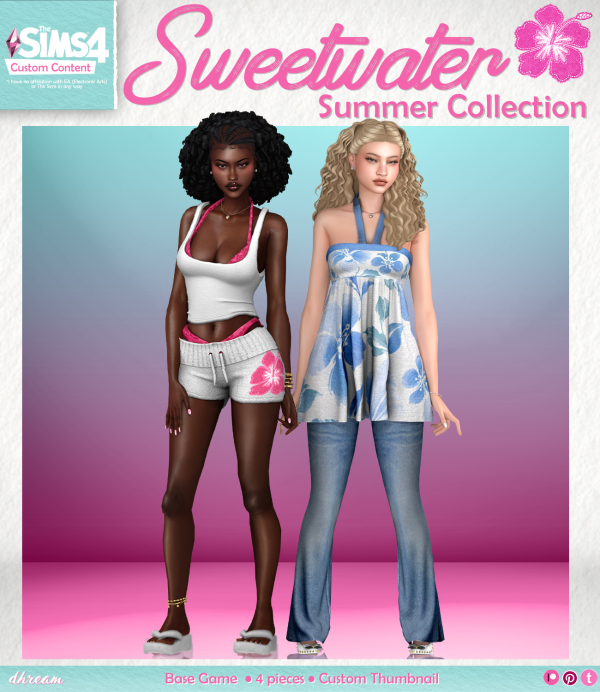 Alpha Sweetwater Summer Collection by simsfinds - The Sims 4 Custom Content