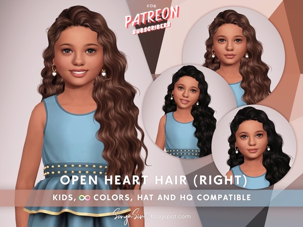 Alpha Open Heart (RIGHT) Kids - The Sims 4 Custom Content