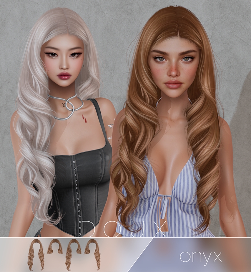 Alpha Doux Onyx Hair by douxhair - The Sims 4 Custom Content