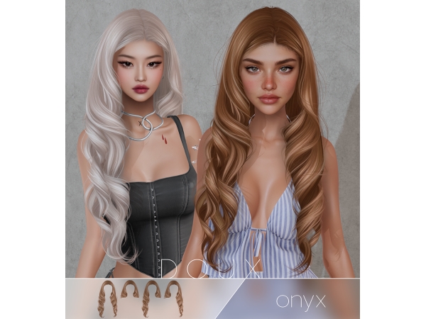 Alpha Doux Onyx Hair - The Sims 4 Custom Content