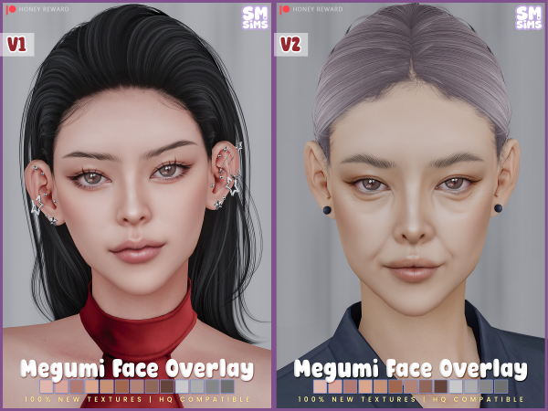 Alpha HONEY Megumi Face Overlay by SMSims - The Sims 4 Custom Content