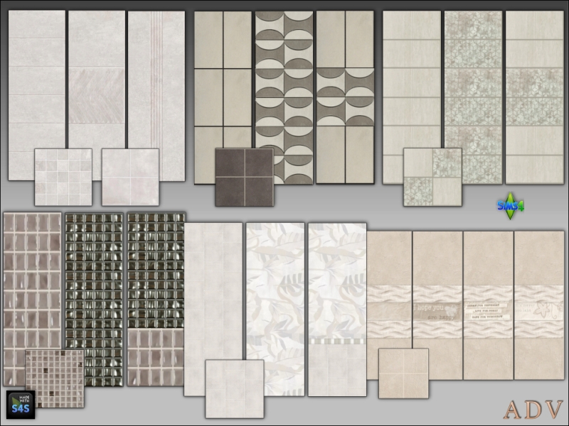 Alpha Bathroom wall and floor tiles by artedellavita_mabra - The Sims 4 Custom Content