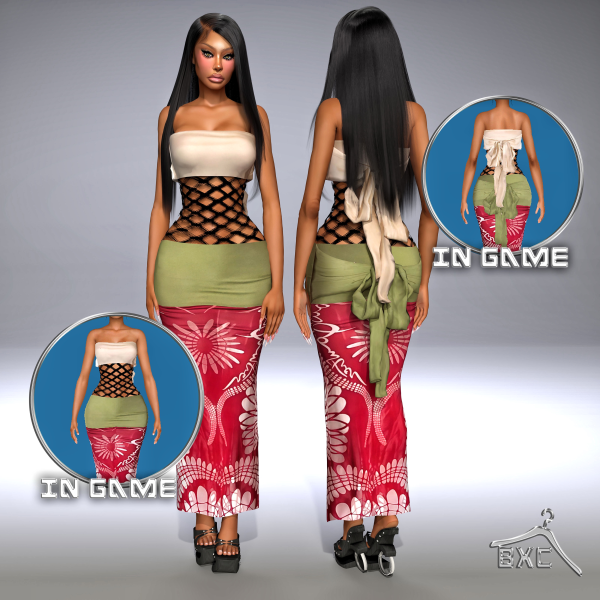 Alpha GAULTIER OBI BELT DRESS by simsfinds - The Sims 4 Custom Content
