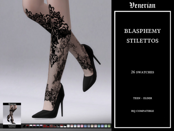 Alpha Blasphemy Stilettos by Venerian - The Sims 4 Custom Content