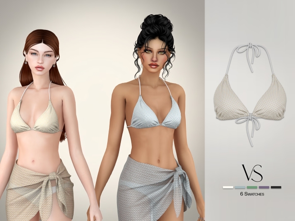 Alpha Coral Summer Set Top - The Sims 4 Custom Content