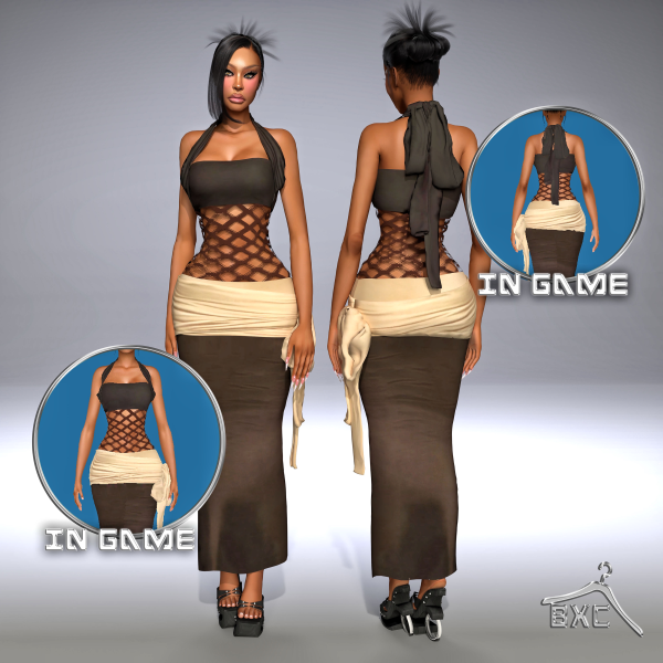 Alpha GAULTIER OBI BELT DRESS V2 by simsfinds - The Sims 4 Custom Content