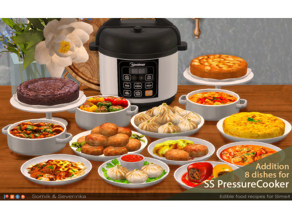 Alpha Homemade Dishes for a Functional Pressure Cooker by Somik_Severinka - The Sims 4 Custom Content