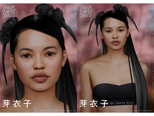 Alpha 芽衣子 SKINSKINOVERLAY facemask blush lipstick tray files - The Sims 4 Custom Content