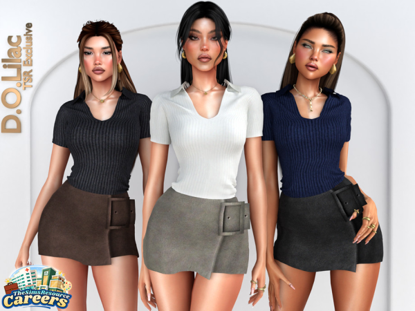 Alpha Office Chic Set by d-o-lilac - The Sims 4 Custom Content