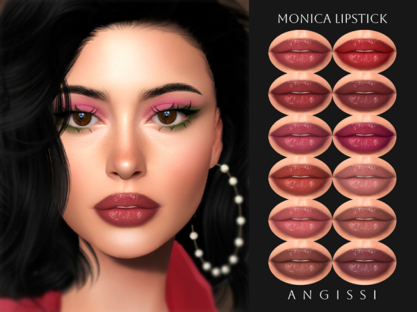 Alpha Monica Lipstick by ANGISSI - The Sims 4 Custom Content