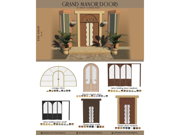 Alpha grand manor doors - The Sims 4 Custom Content