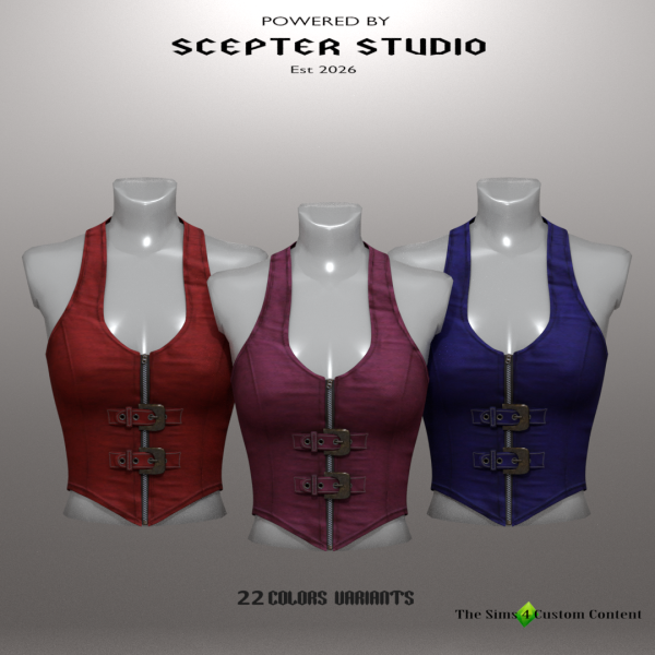 Alpha Valleria Daemonia Vest by scepterstudio - The Sims 4 Custom Content