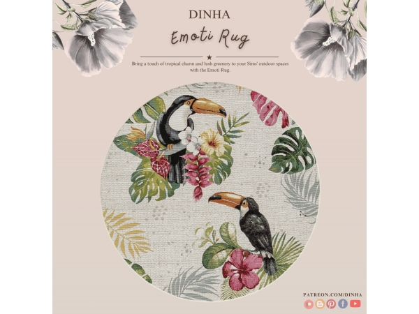 Alpha Emoti Rug - The Sims 4 Custom Content