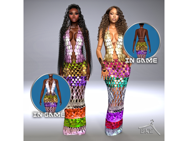 Alpha SEQUIN DRESS by Baddiexsimmer - The Sims 4 Custom Content