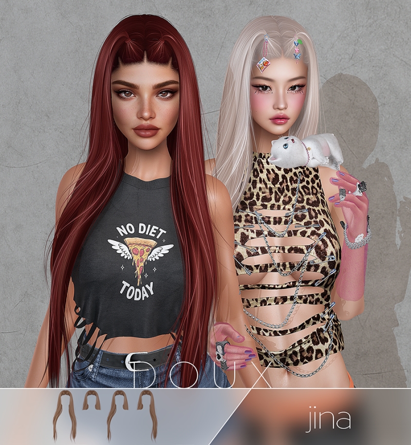 Alpha Doux Jina Hairstyle by douxhair - The Sims 4 Custom Content