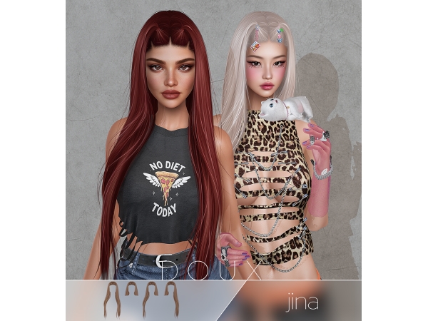 Alpha Doux Jina Hairstyle - The Sims 4 Custom Content