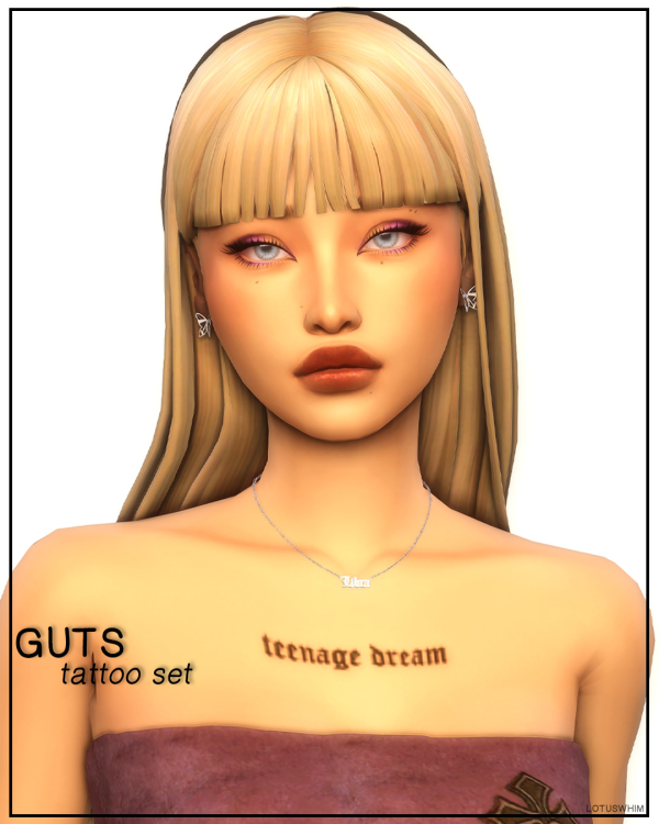 Mix GUTS Tattoo Set by lotuswhimcc - The Sims 4 Custom Content