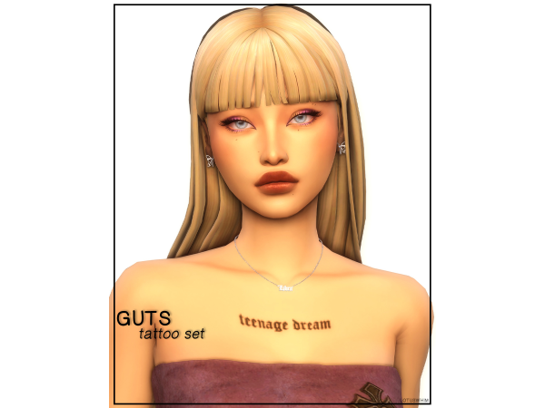 Mix GUTS Tattoo Set - The Sims 4 Custom Content