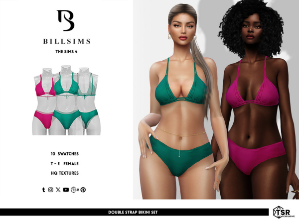 Alpha Double Strap Bikini Set by Bill_Sims - The Sims 4 Custom Content