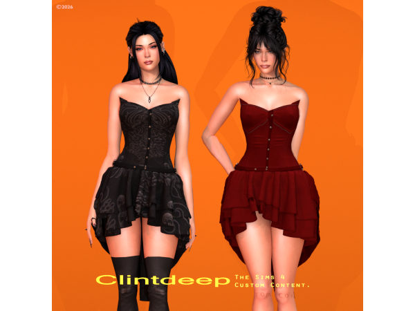 Alpha Clintdeep Vexia Corset Dress - The Sims 4 Custom Content