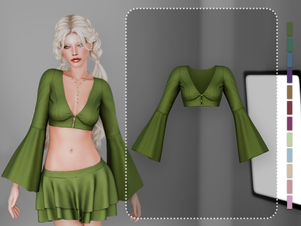 Alpha Elowen Top by modcollective - The Sims 4 Custom Content