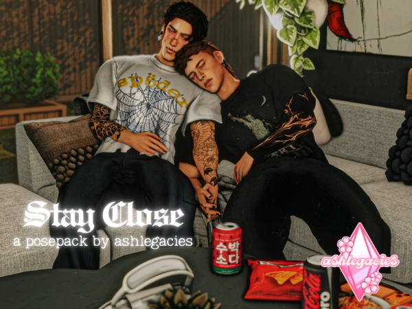Mix Stay Close Posepack - The Sims 4 Custom Content