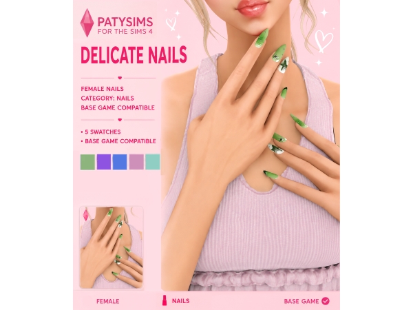 Alpha Delicate Nails - The Sims 4 Custom Content
