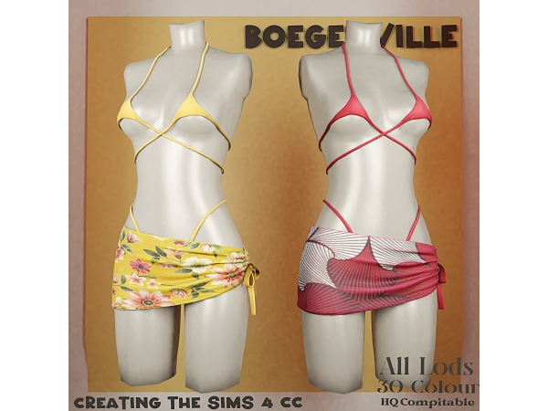 Alpha Boe_Aura Roseana Bikini - The Sims 4 Custom Content
