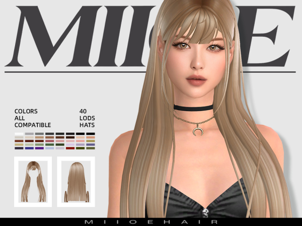 Maxis Match MIIOE Long hair by MIIOE - The Sims 4 Custom Content