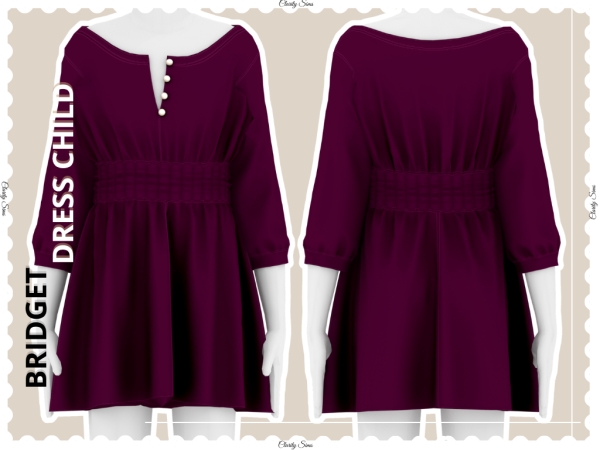 Alpha Bridget Dress Child - The Sims 4 Custom Content
