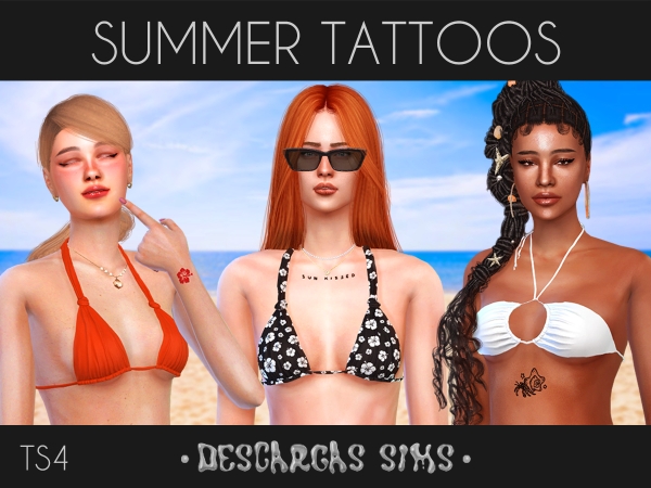 Alpha Summer Tattoos - The Sims 4 Custom Content