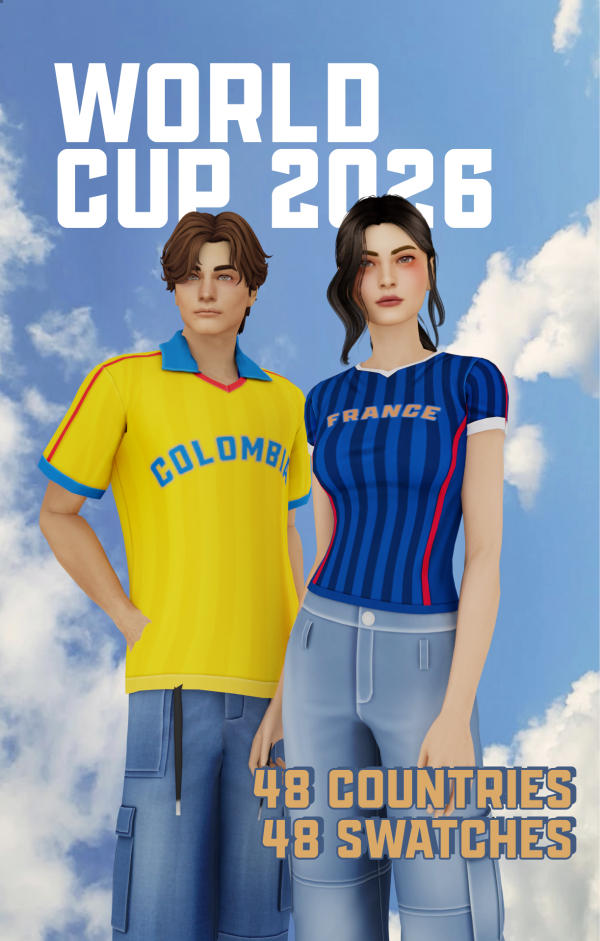 Maxis Match World Cup Shirt by simsfinds - The Sims 4 Custom Content