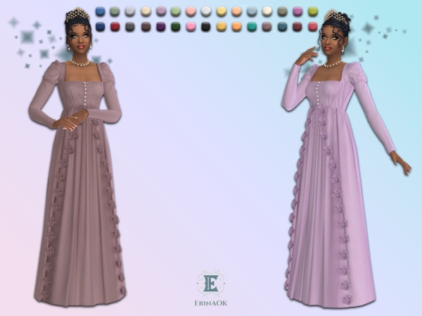 Mix ErinAOK Women's Violet Gown 061026 - The Sims 4 Custom Content