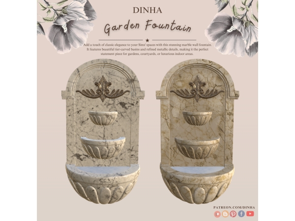 Alpha Garden Fountain - The Sims 4 Custom Content