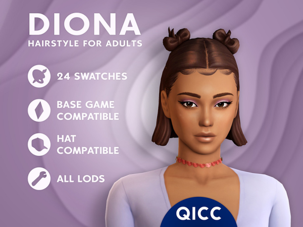 Maxis Match Diona Hair - The Sims 4 Custom Content