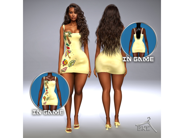 Alpha SUMMER DRESS by Baddiexsimmer - The Sims 4 Custom Content