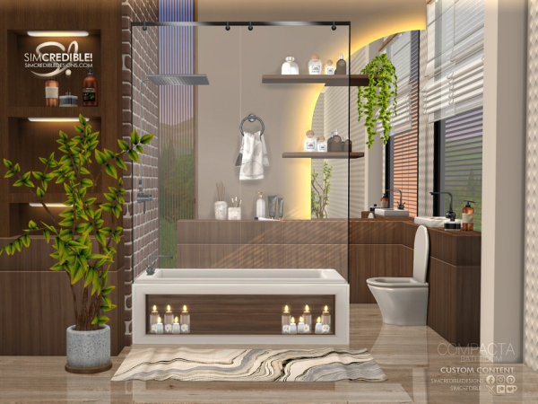 Alpha Compacta Bathroom - The Sims 4 Custom Content
