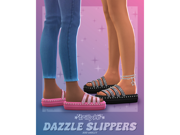 Maxis Match Dazzle Slippers Anklet by trillyke - The Sims 4 Custom Content