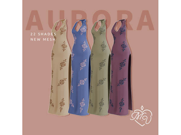 Maxis Match Aurora Dress by MissValentine - The Sims 4 Custom Content