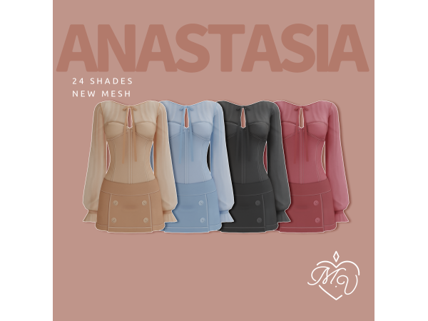Maxis Match Anastasia Dress by MissValentine - The Sims 4 Custom Content