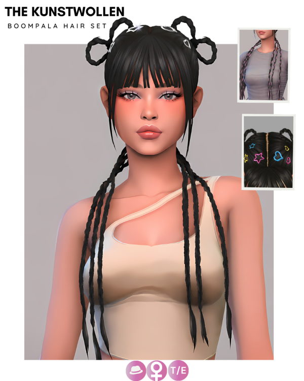 Maxis Match Boompala hair set by simsfinds - The Sims 4 Custom Content