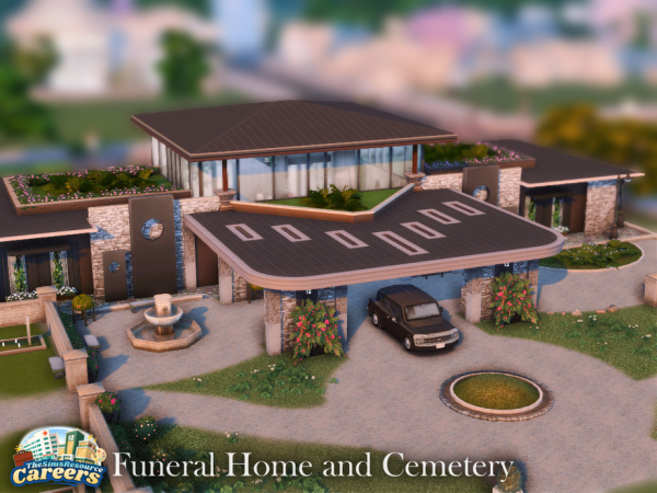 Maxis Match Careers Funeral Home and Cemetery l noCC - The Sims 4 Custom Content